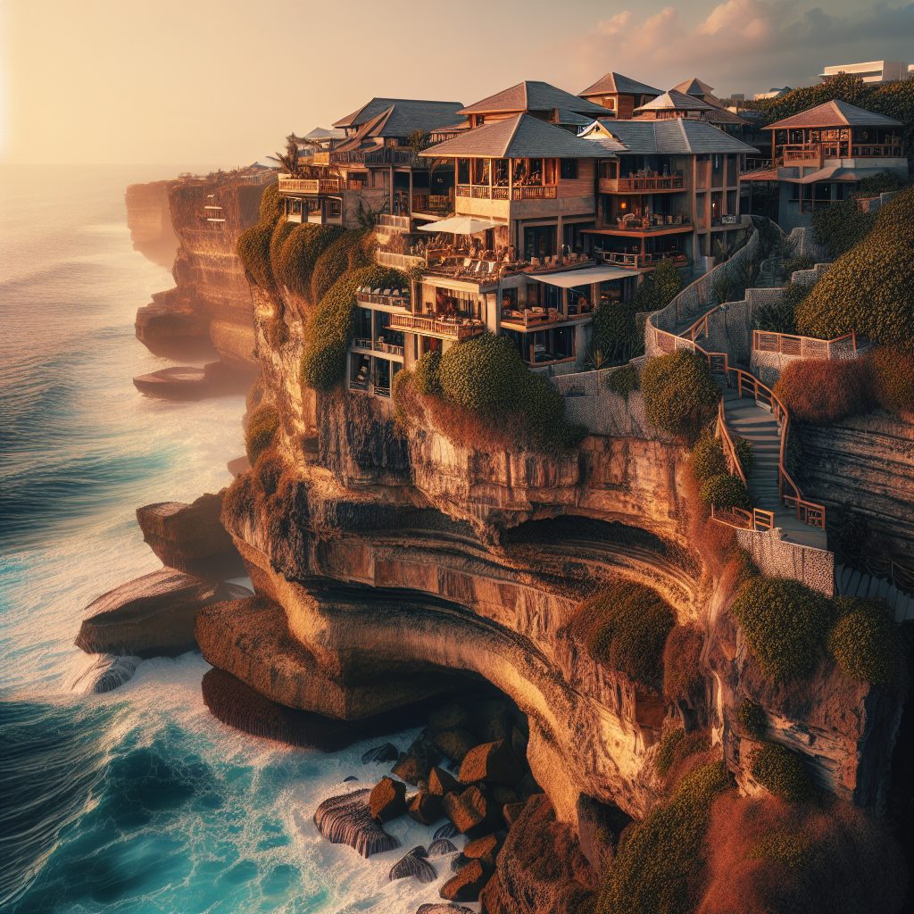 Cliffline Coastal Villas Positioned Above Ocean Depth