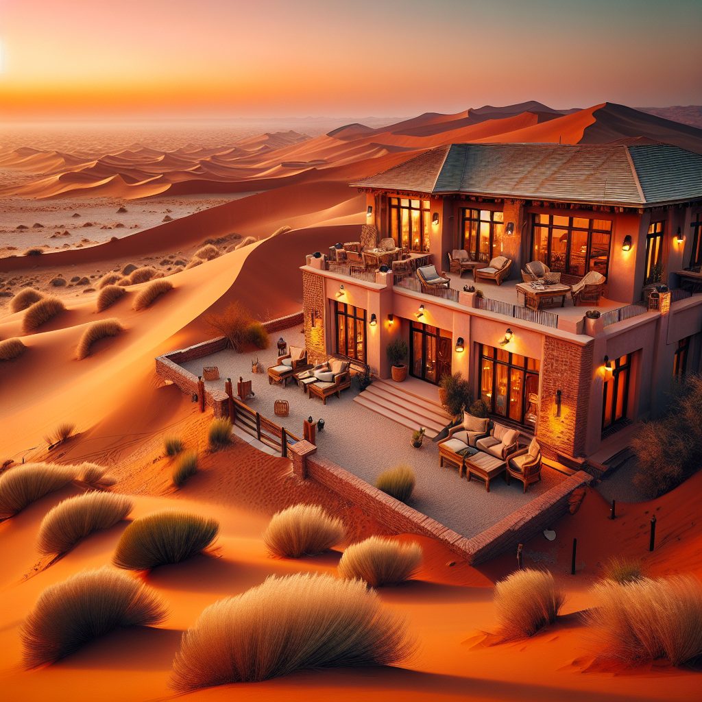 Desert Edge Lodgings Featuring Expansive Sandscape Background