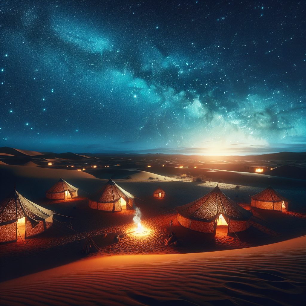 Desert Open Sky Lodgings Beneath Bright Starry Nights