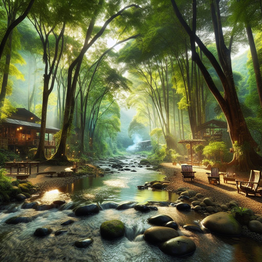 Flowing Stream Retreat Spots with Relaxing Water Ambience