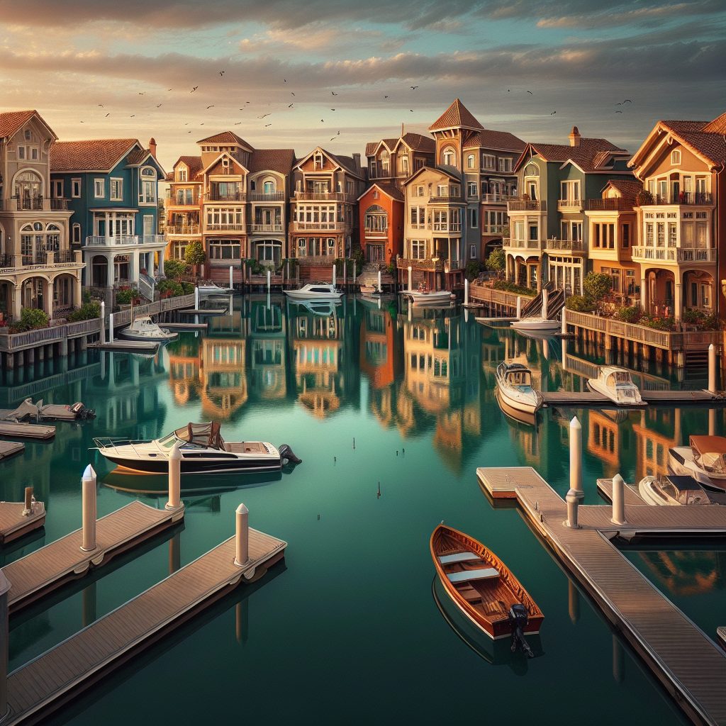 Harbor Side Residences Overlooking Calm Dock Views