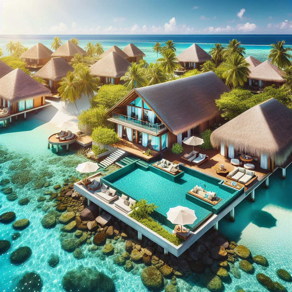 Lagoon Border Villas Surrounded by Crystal Clear Water