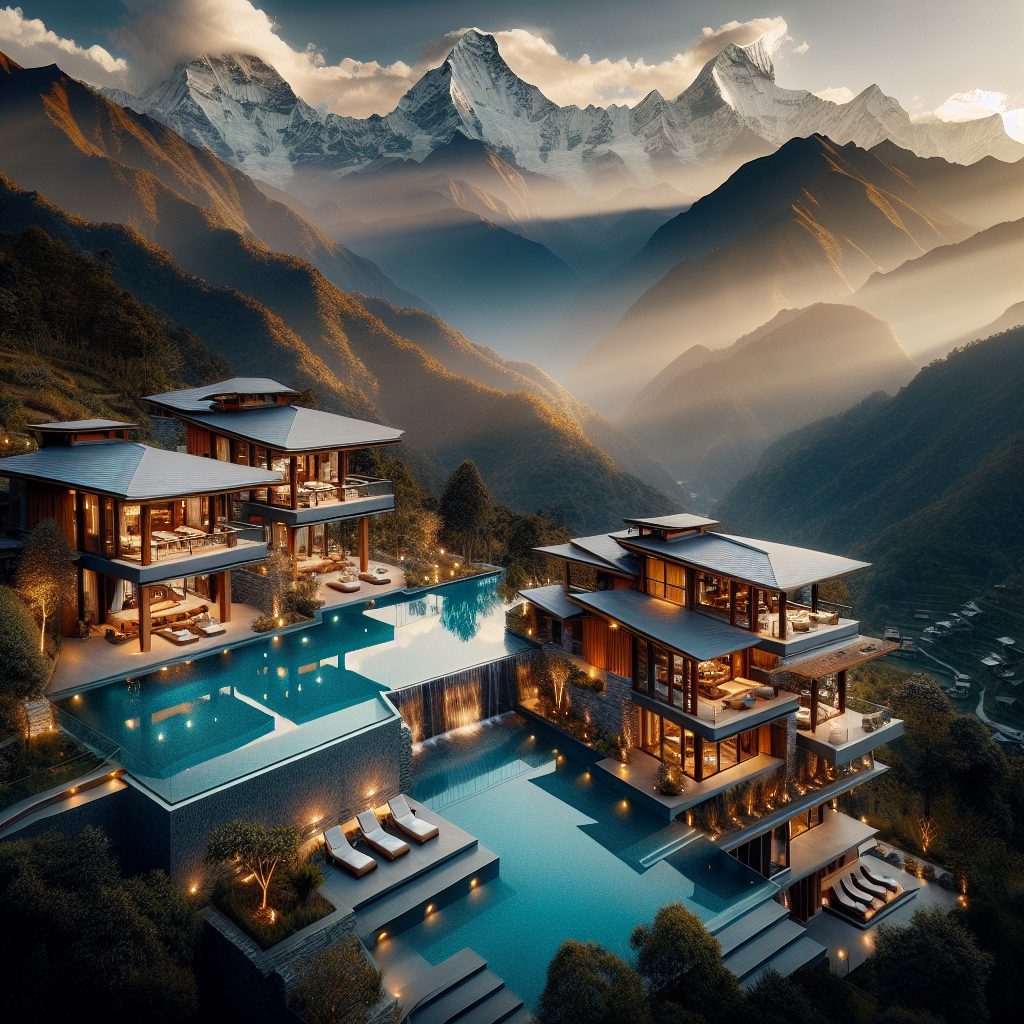 Nepal Supreme Elite Villas With Infinity Pool Himalayan Scenic Retreat