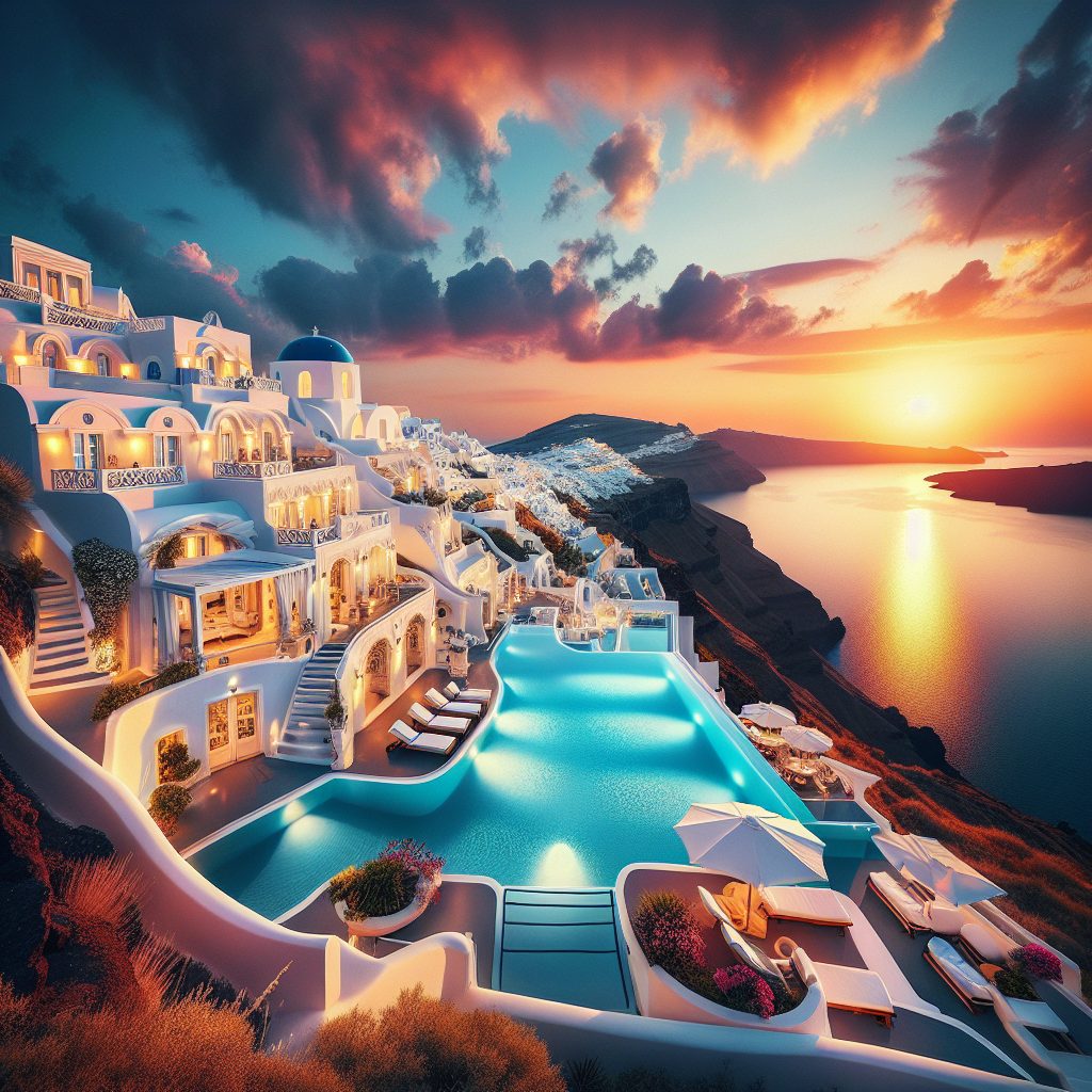 Santorini Supreme Elite Villas With Infinity Pool Caldera Sunset Panorama