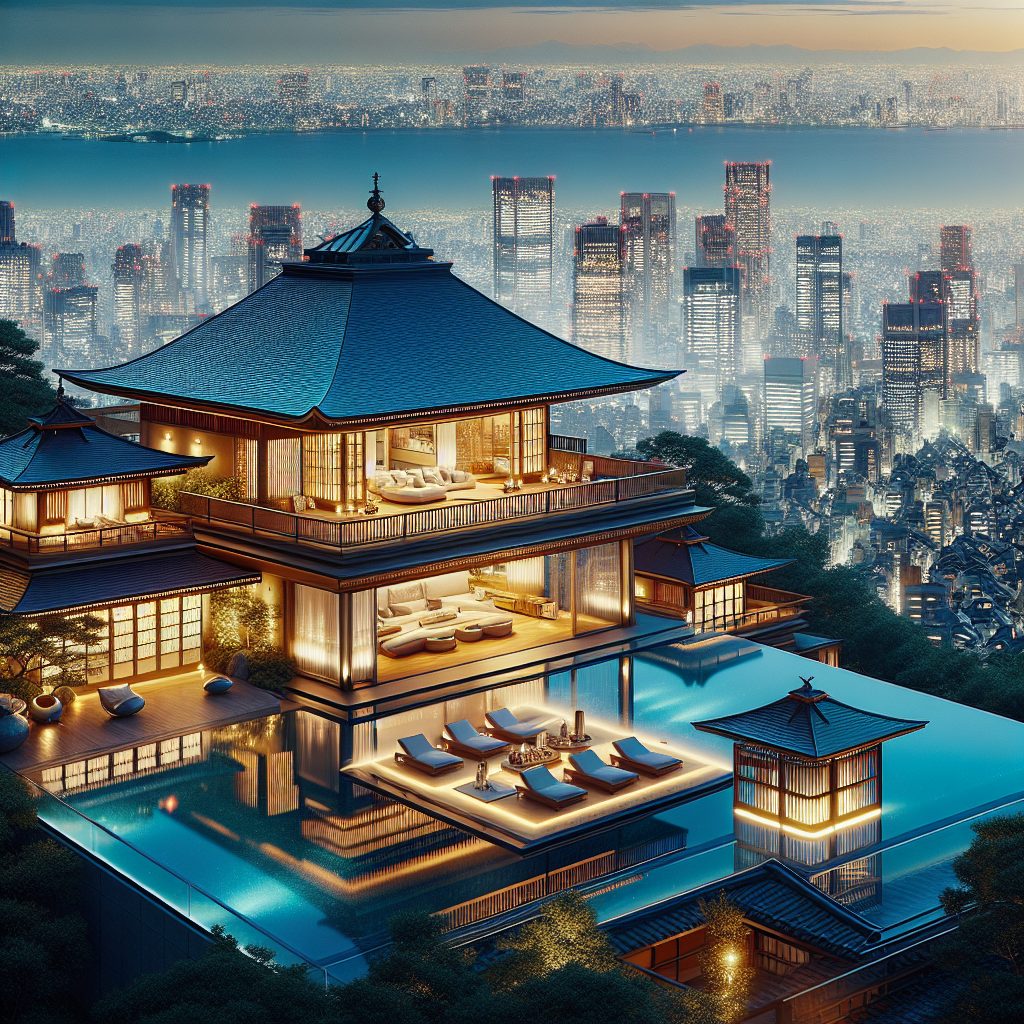 Tokyo Supreme Elite Villas With Infinity Pool Futuristic City Lights