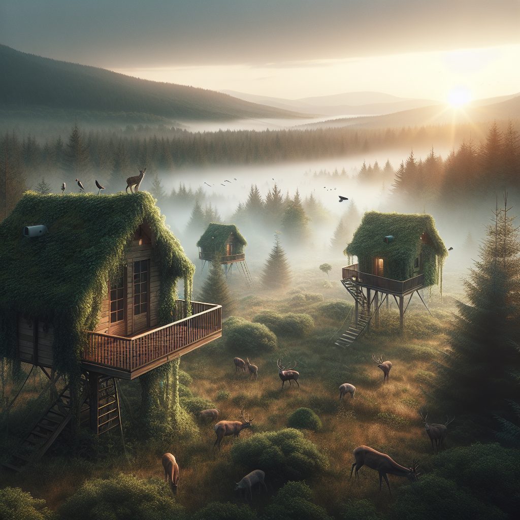 Wildlife Observation Cabins Positioned in Natural Habitat